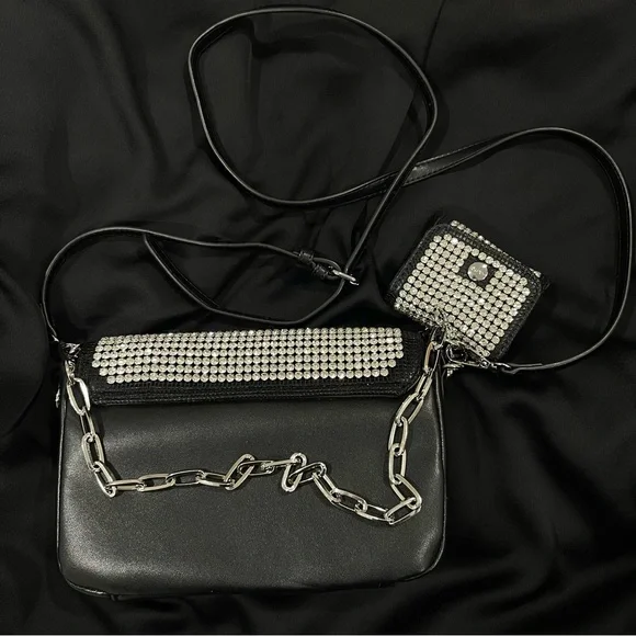 Aldo Silver and Black Rhinestone Bag Set - Picture 6 of 7